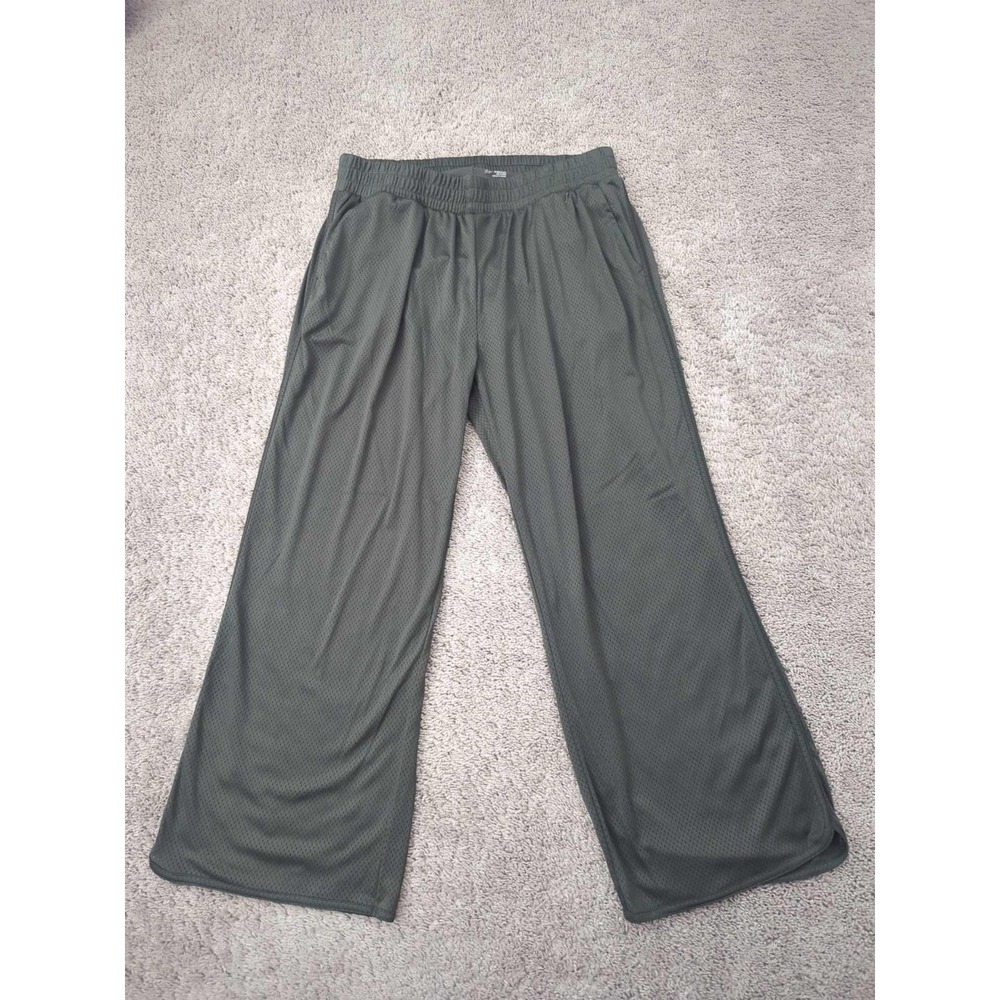Offline by Aerie Sweatpants Womens XL Gray Mesh Fleece Lined Wide Leg Lounge